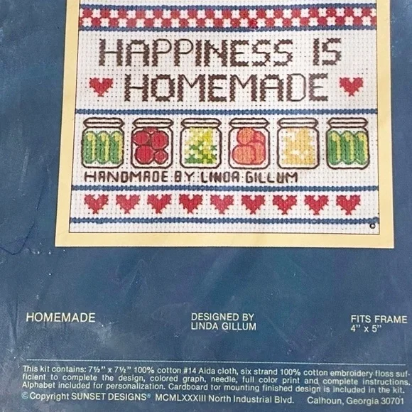SUNSET Counted Cross Stitch “Happiness is Homemade” - Picture 4 of 4